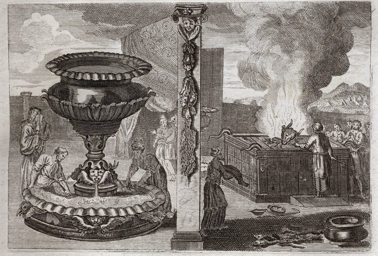 Bibelen til Royaumont, Det gamle testamente: Parfymealter. Skikkelsen av de to alterne, det ene av parfymene og det ene av brennofferene. Illustrasjon fra 1811. av Unknown artist