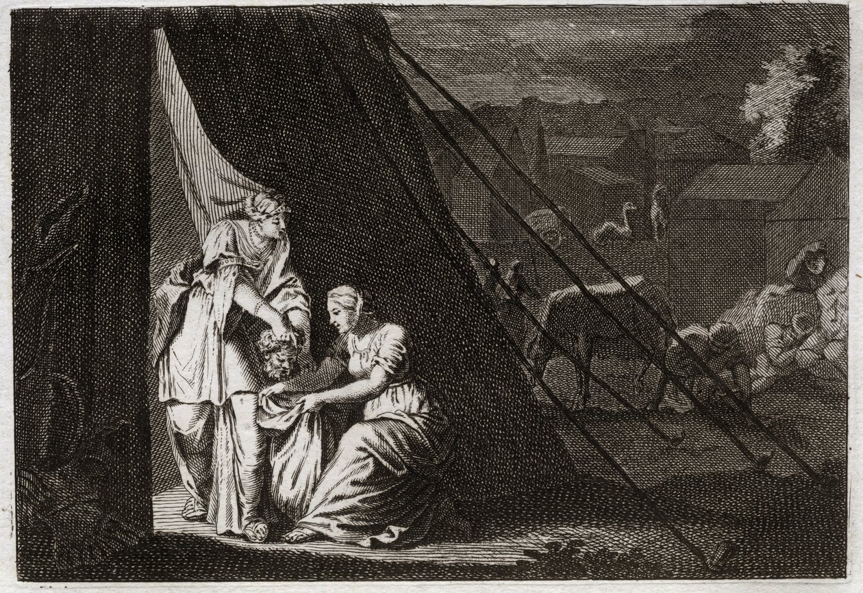 Bible of Royaumont, Old Testament: Death of Holoferne. Judith cuts Holoferne