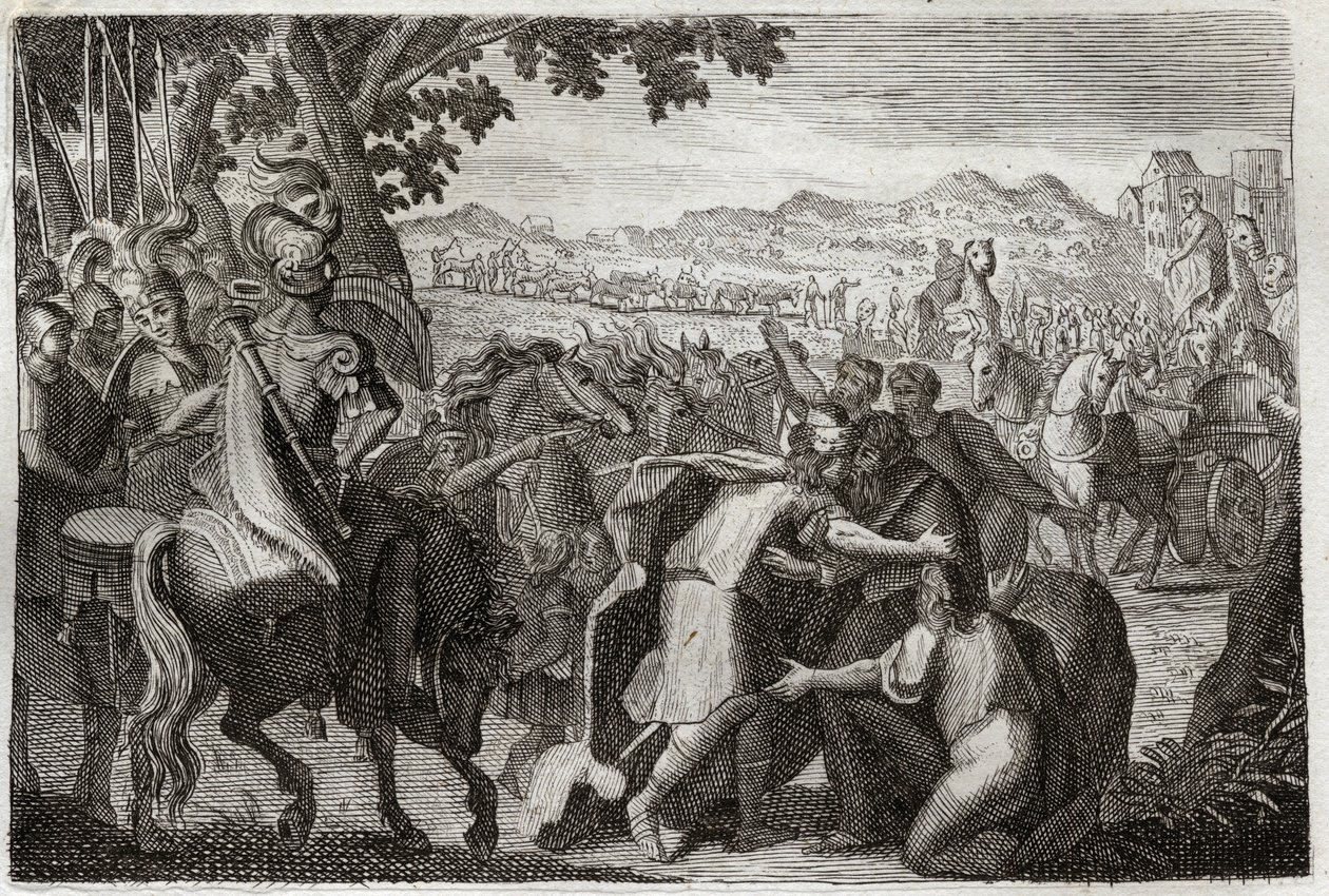 Bibelen til Royaumont, Det gamle testamente: Jakob drar til Egypt. Jakob skal finne Josef med hele familien. Illustrasjon fra 1811. av Unknown artist