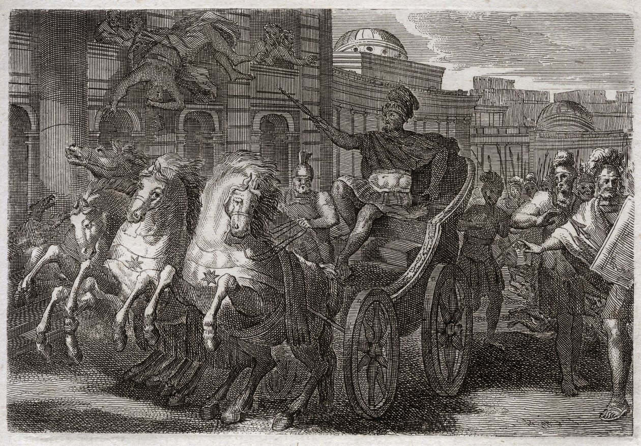 Bible of Royaumont, Old Testament: Jezabel eats dogs. Jehu has Jezabel thrown out of a window, and she