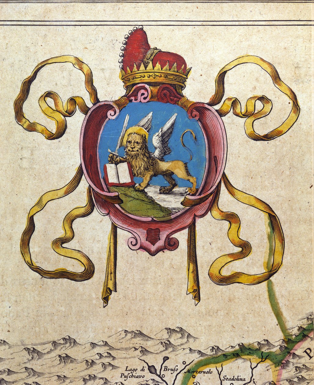 Blazon av Republikken Venezia dekorerer løven til Markus. 1800-tallet av Unknown artist