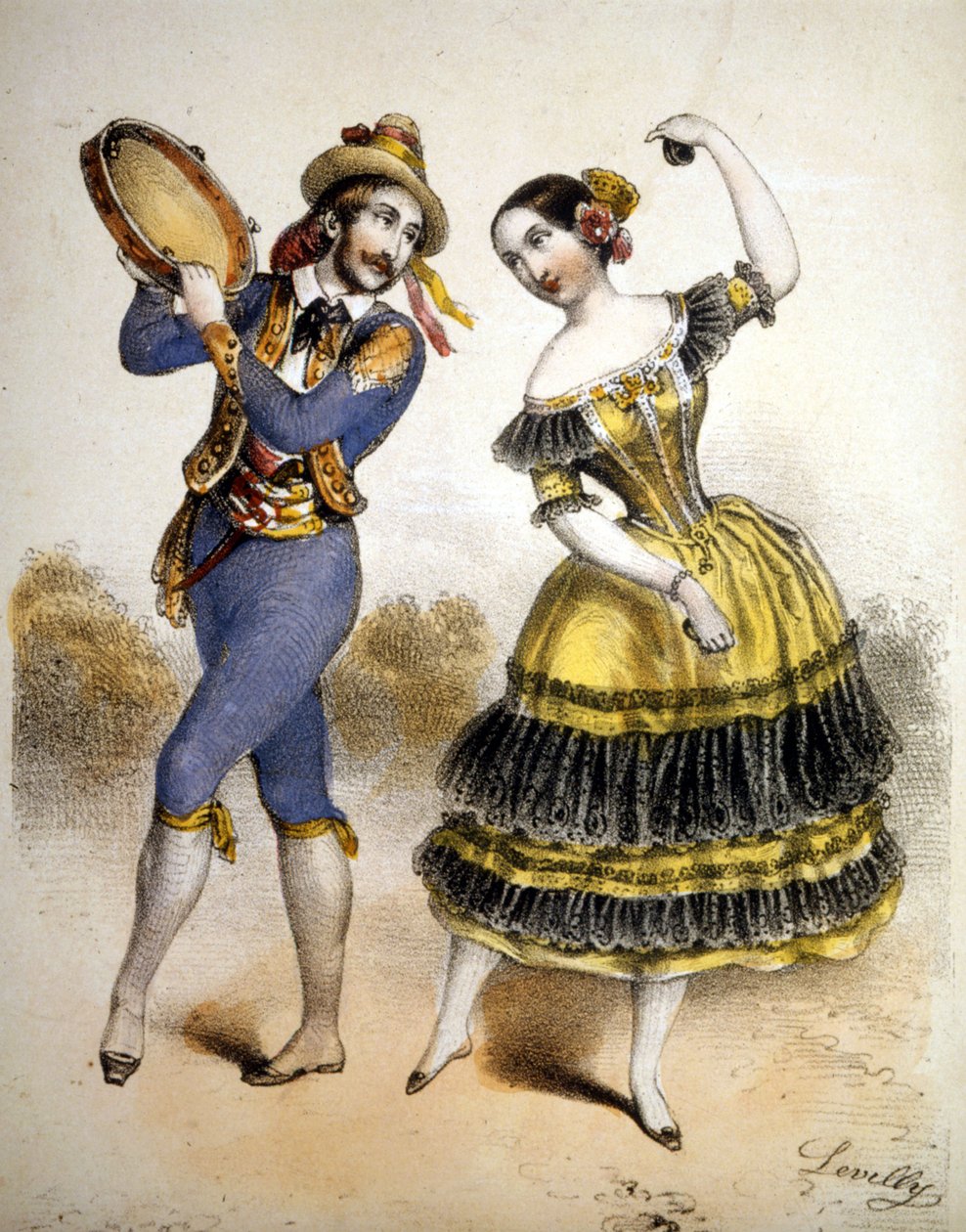 Bolero. Gravering rundt 1850. av Unknown artist