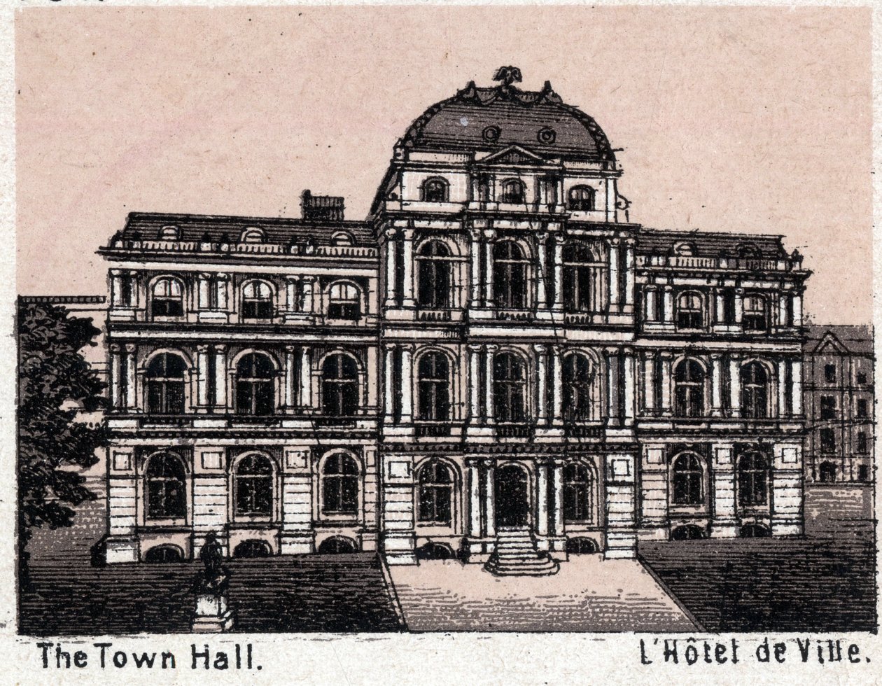 Boston, USA: utsikt over rådhuset. i "" Verden illustrerer 168 visninger"" Udatert (slutten av 1800-tallet) av Unknown artist