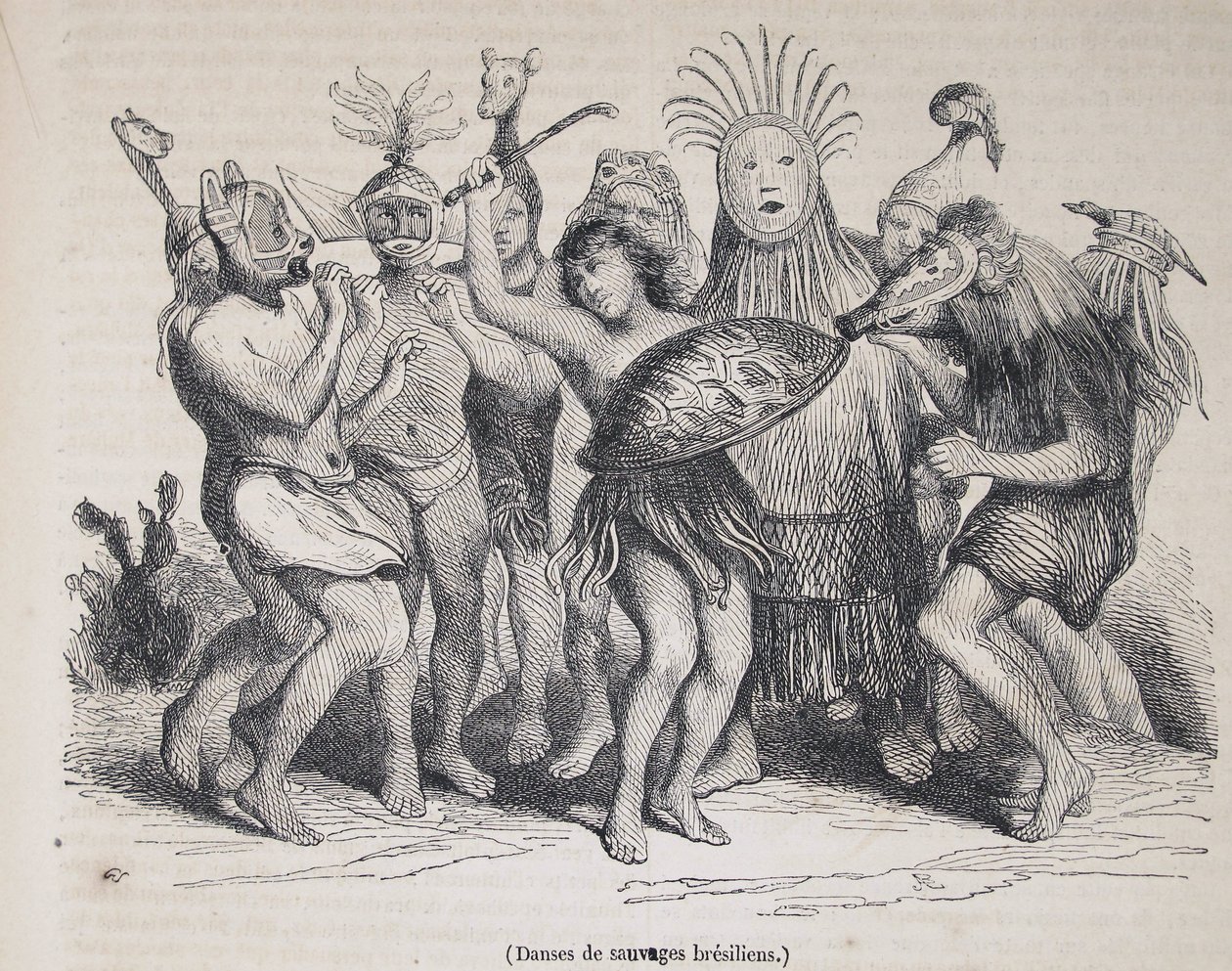 Brasilianske innfødte danser, fra Le Magasin Pittoresque av Unknown artist