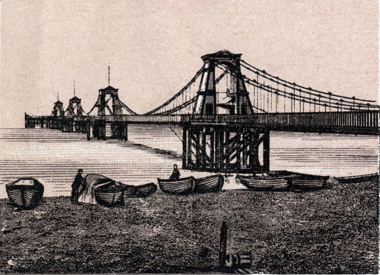 Brighton, England: utsikt over Chain Pier. i "" Verden illustrerer 168 visninger"" Udatert (slutten av 1800-tallet) av Unknown artist