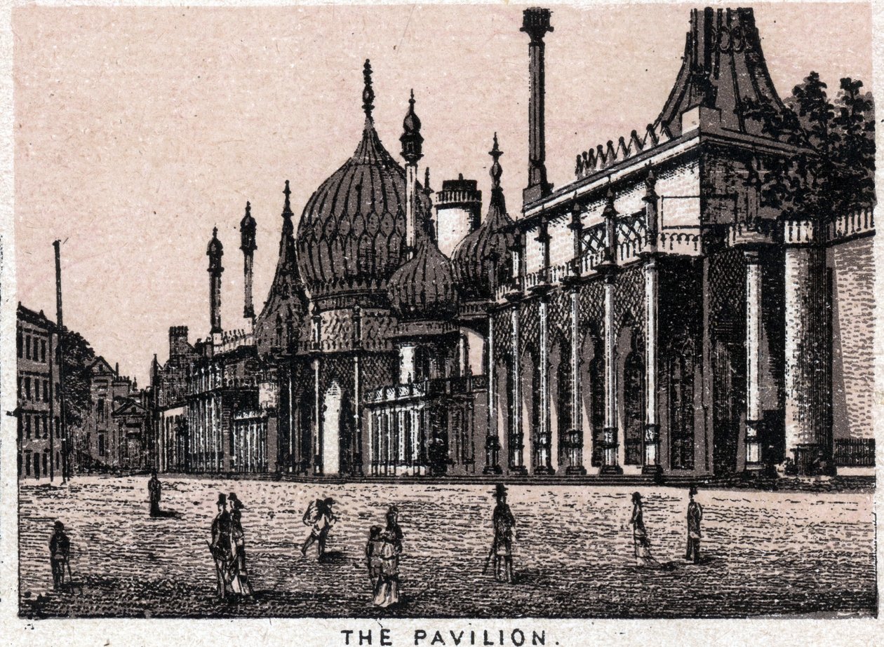 Brighton, England: utsikt over paviljongen. i "" Verden illustrerer 168 visninger"" Udatert (slutten av 1800-tallet) av Unknown artist