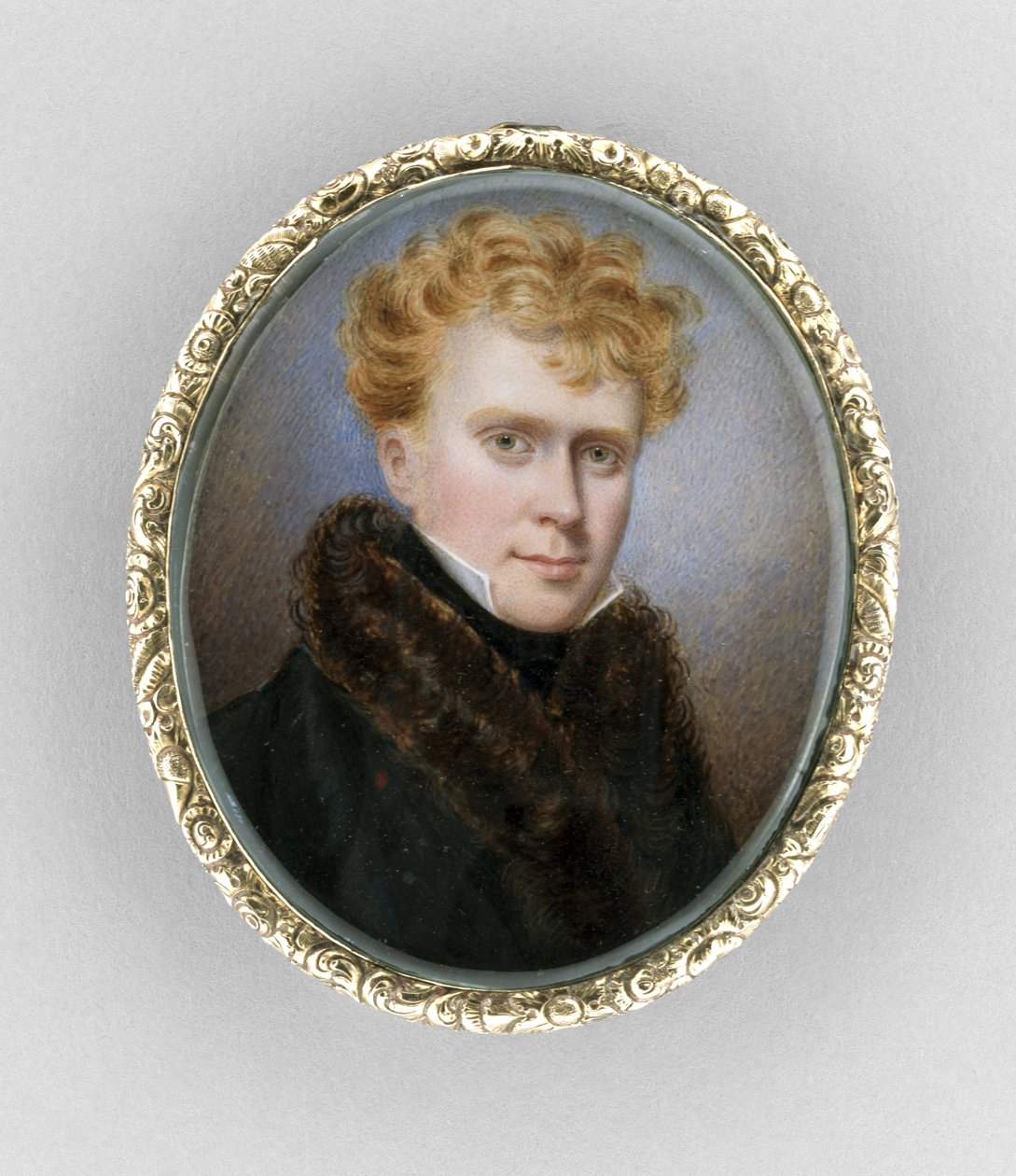 Brosje med portrett av en mann, ca. 1840 (akvarell på elfenben av Unknown artist