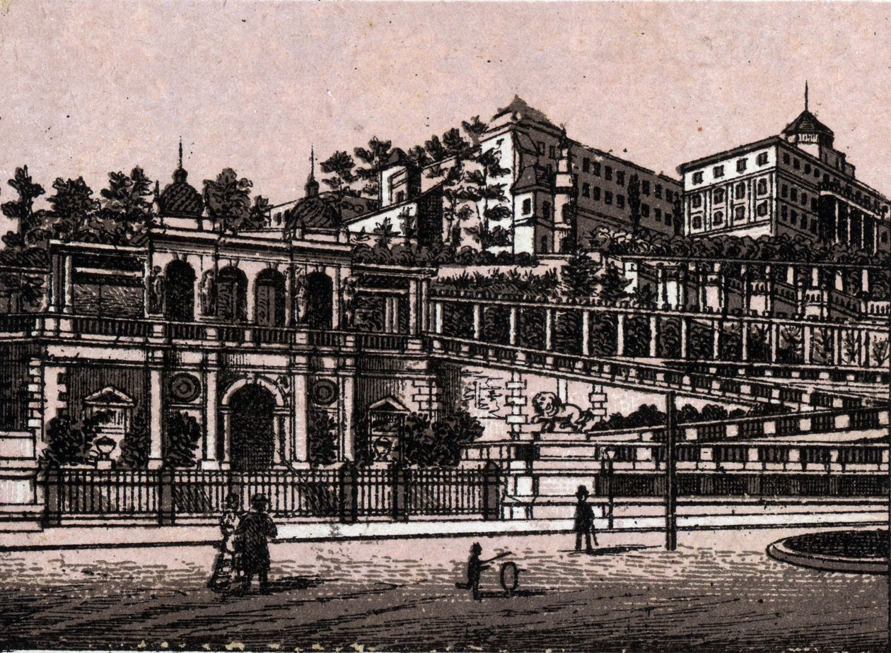 Budapest, Hungary: view of the Bourgbazar (Burghbazaar) in “” The world illustrates 168 views”” Undated (end of 19th century) av Unknown artist