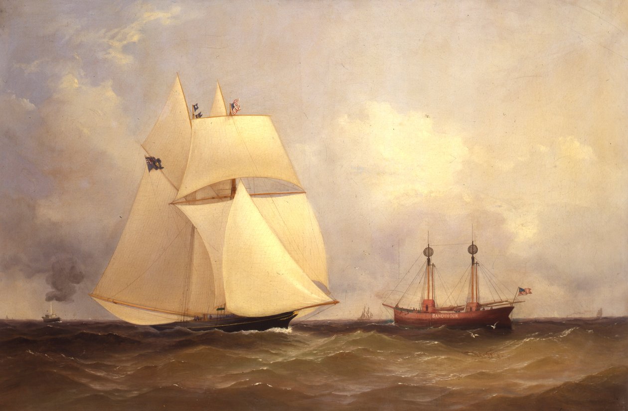 Cambria passerer Sandy Hook etter Transatlantic Race, 1870 av Unknown