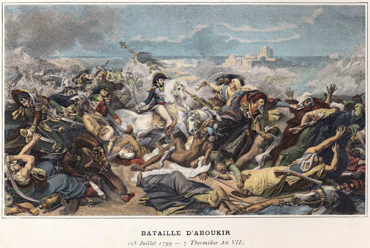 Campaign (Expedition) of Egypt (1798-1801): Joachim Murat (1767-1815) during the Battle of Aboukir, July 25 av Unknown artist