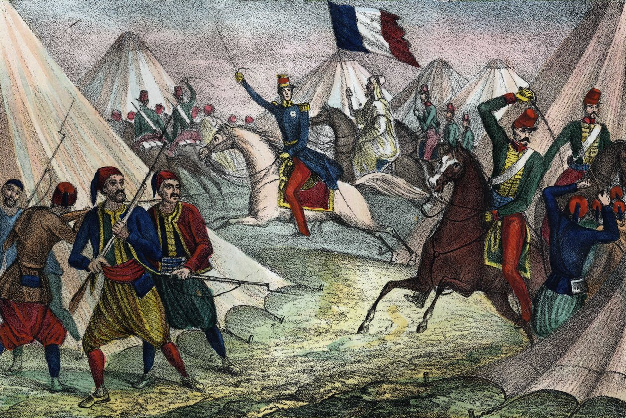 Fangst av Smalla av Abd-el-Kader i Algerie 16. mai 1843 av hertugen av Aumale. I "" Storia d