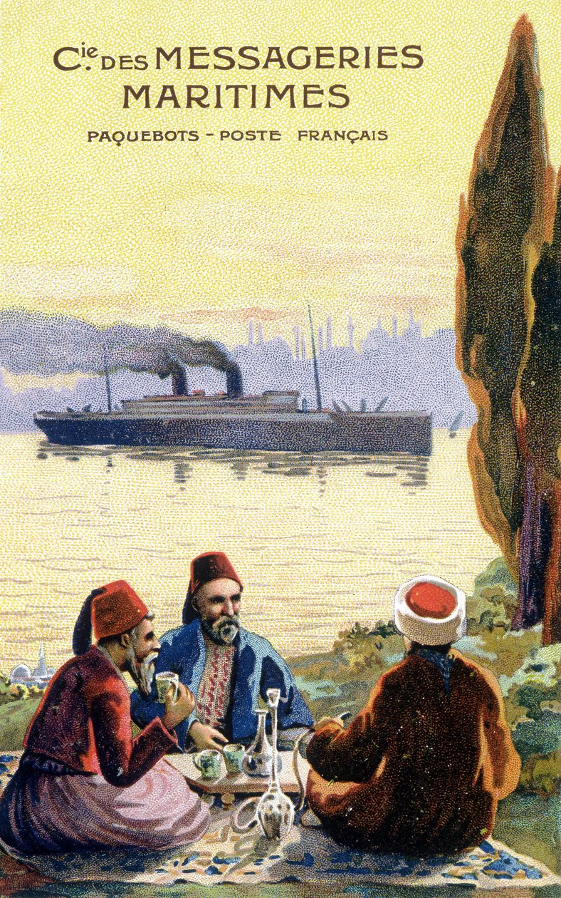 Kartong fra det franske rederiet over hele verden. av Unknown artist