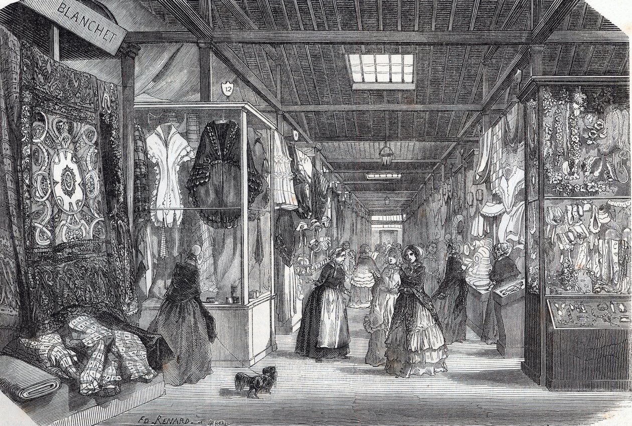 Carre du Palais Royal (Palais-Royal) i Paris på 1800-tallet - Gravering i "" Tableau-de-Paris"" av Edmond Texier 1852 av Unknown artist
