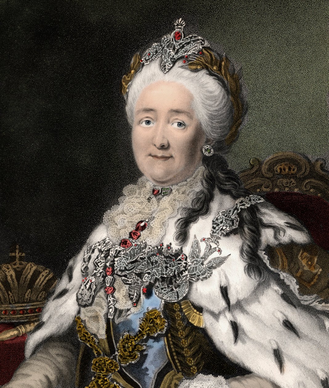 Katarina II den store 1729-1796 - gravering - 1800-tallet av Unknown artist