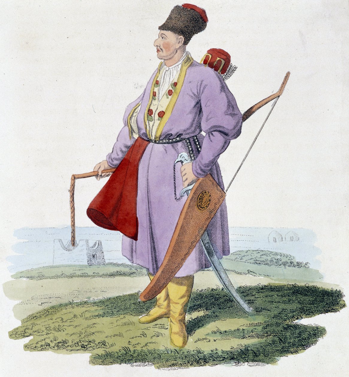 Sentralasiatisk kriger, deb. 1800-tallet av Unknown artist