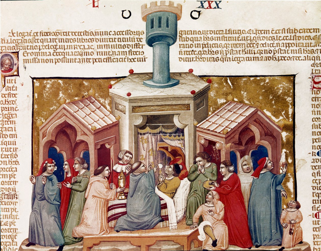 Seremoni av viatica gir til en døende (miniatyr av Unknown artist