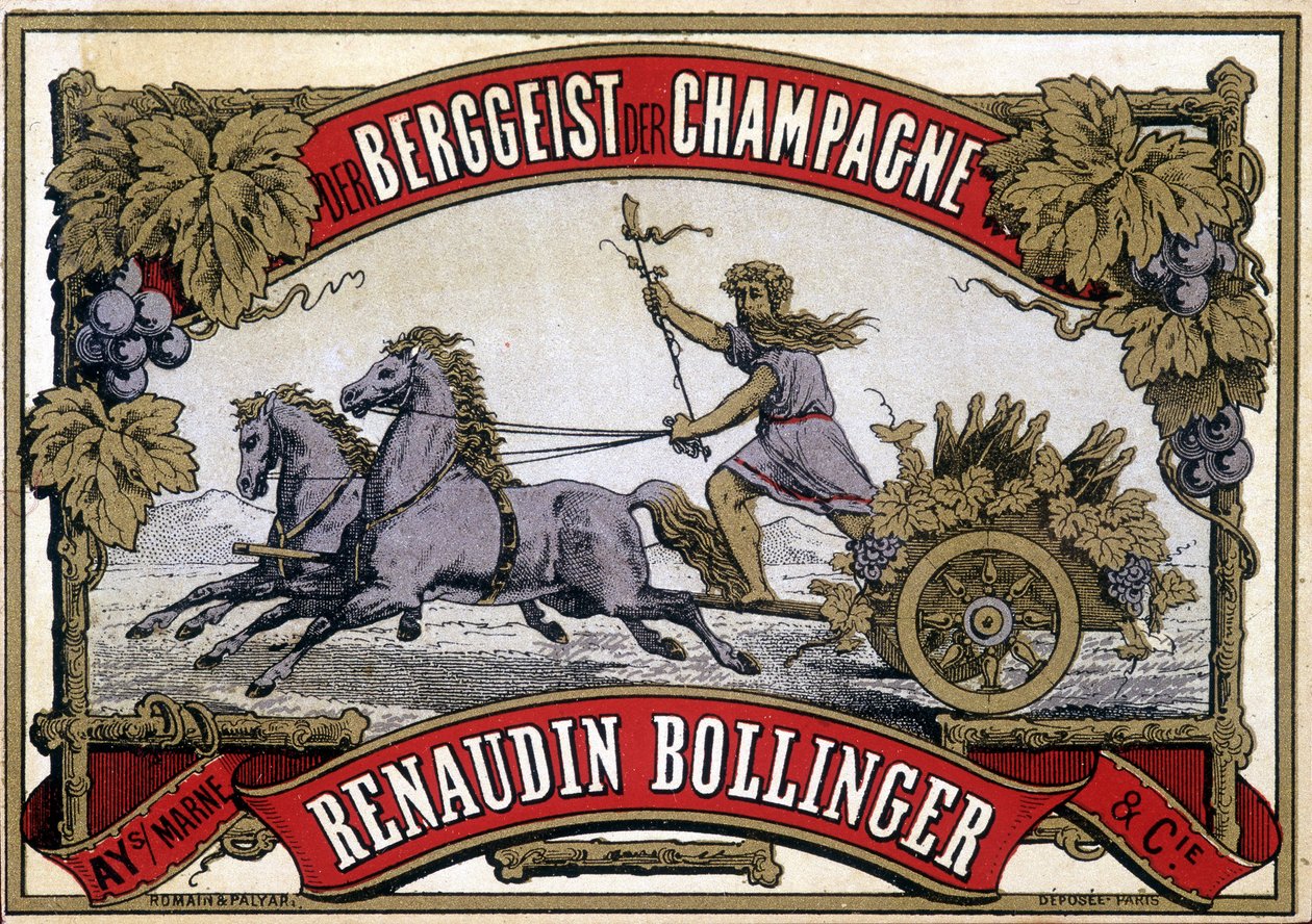 Champagne-etikett "Renaudin Bollinger". av Unknown artist