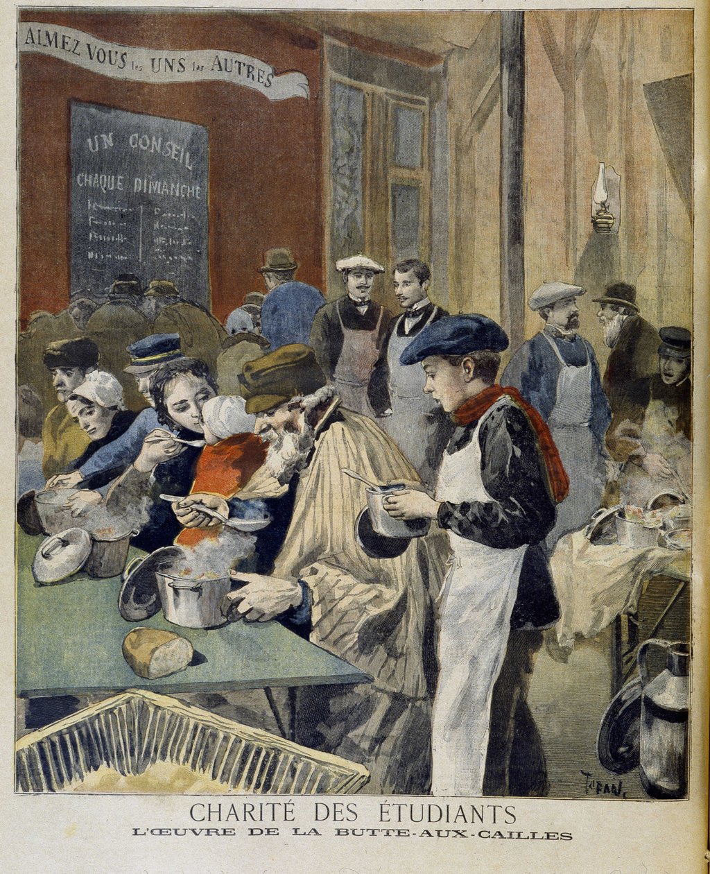 Veldedighet for studentene, arbeidet til Butte aux Cailles - i "" Le petit journal"" av 5. februar av Unknown artist
