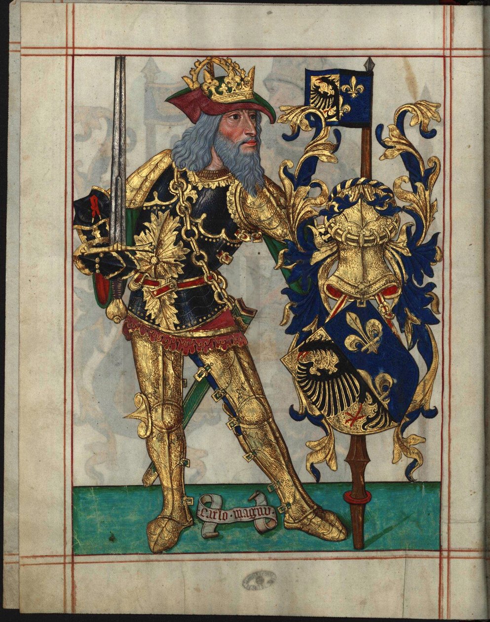 Charlemagne (742-814) - Charles the Great (Fra Book of Ameiro-Mor) av Anonymous av Unknown artist