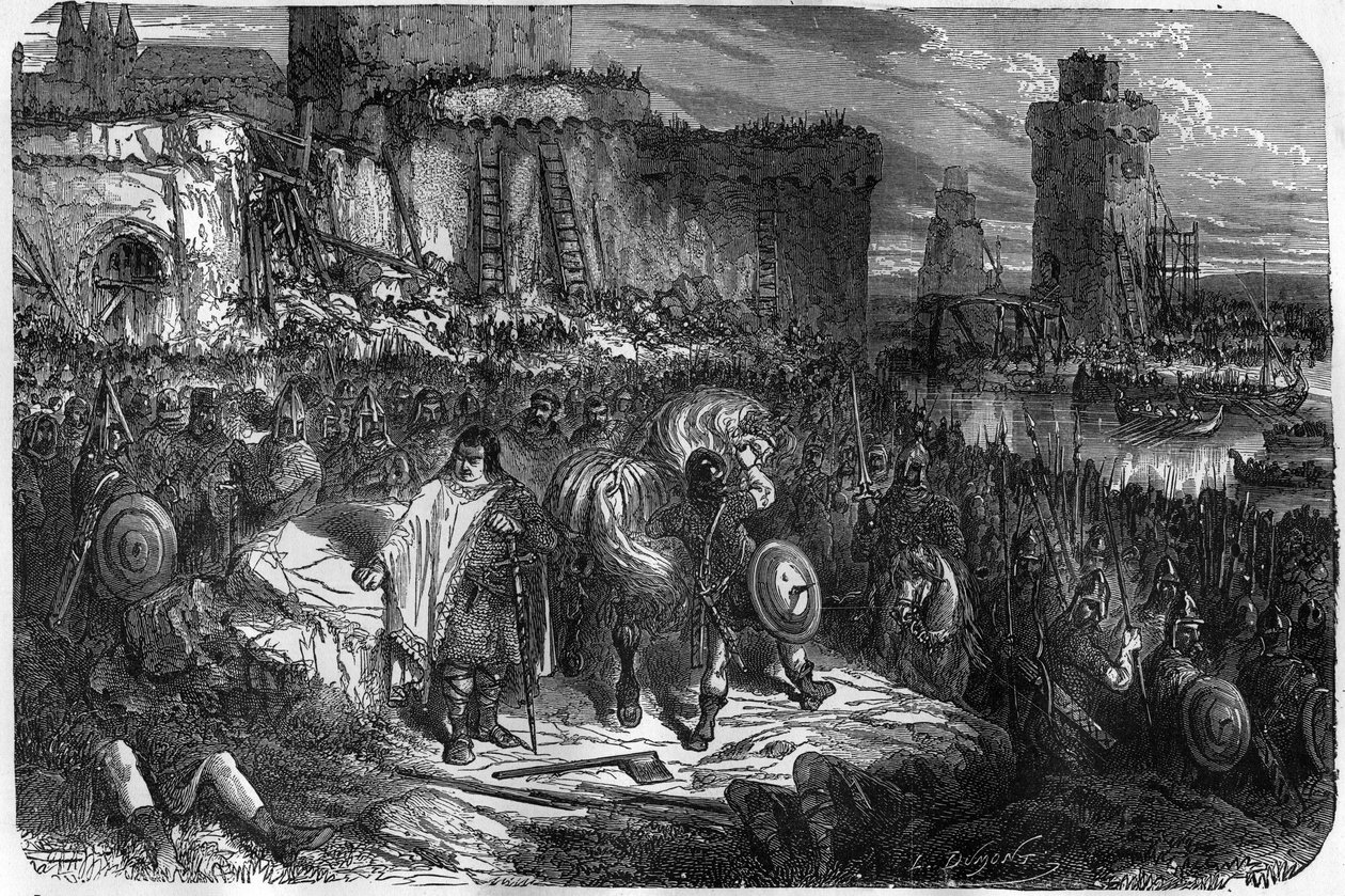 Charles III the Gros (839-888) keiser av Vesten (881 - 887) og regent av Frankrike (884 - 887) slo leir under Paris