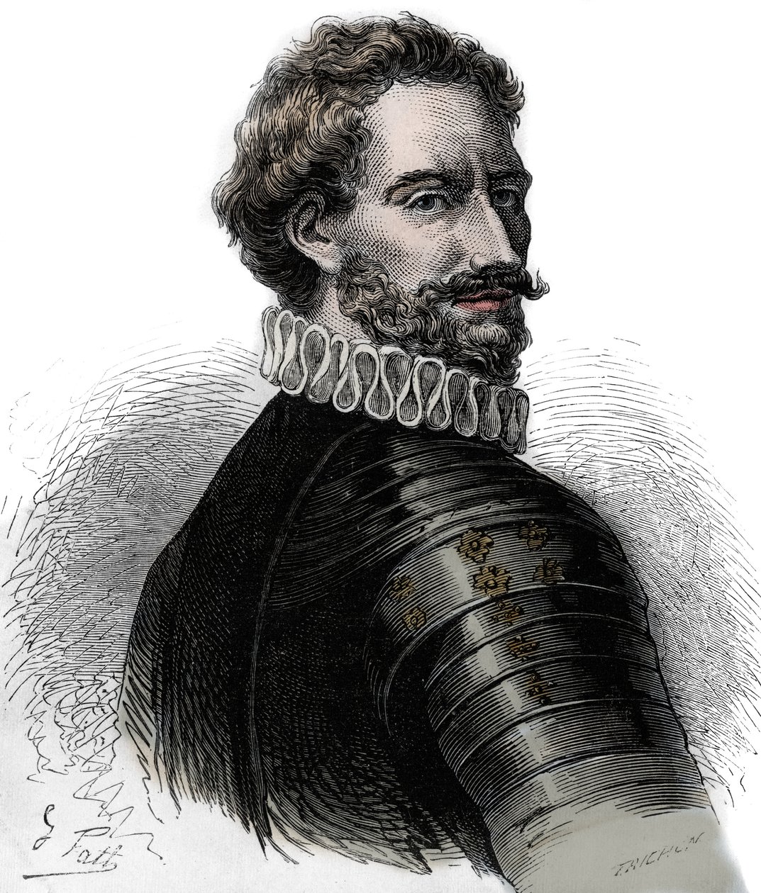 Charles III, hertug av Bourbon - Charles III de Bourbon - Charles de Montpensier (1490-1527), hertug av Bourbon og Connetable av Frankrike. Gravering av 1800-tallet. av Unknown artist