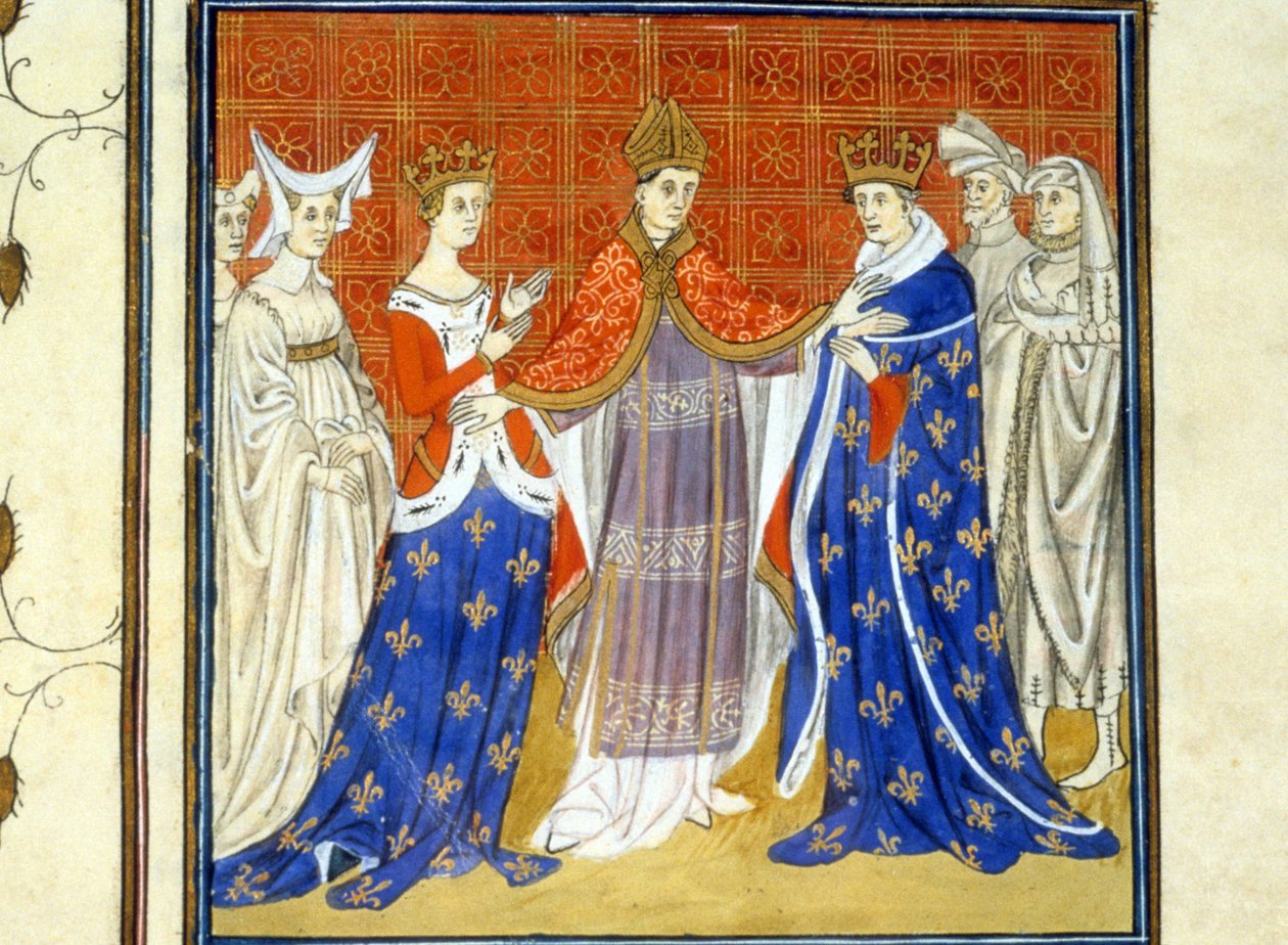 Charles IV den vakre og hvite av Burgund - Miniatyr av middelalderen (ref. 512, 345v): Forespørsel om tillatelse til kommunalbiblioteket i Toulouse (tlf: 05 62 27 66 66) av Unknown artist