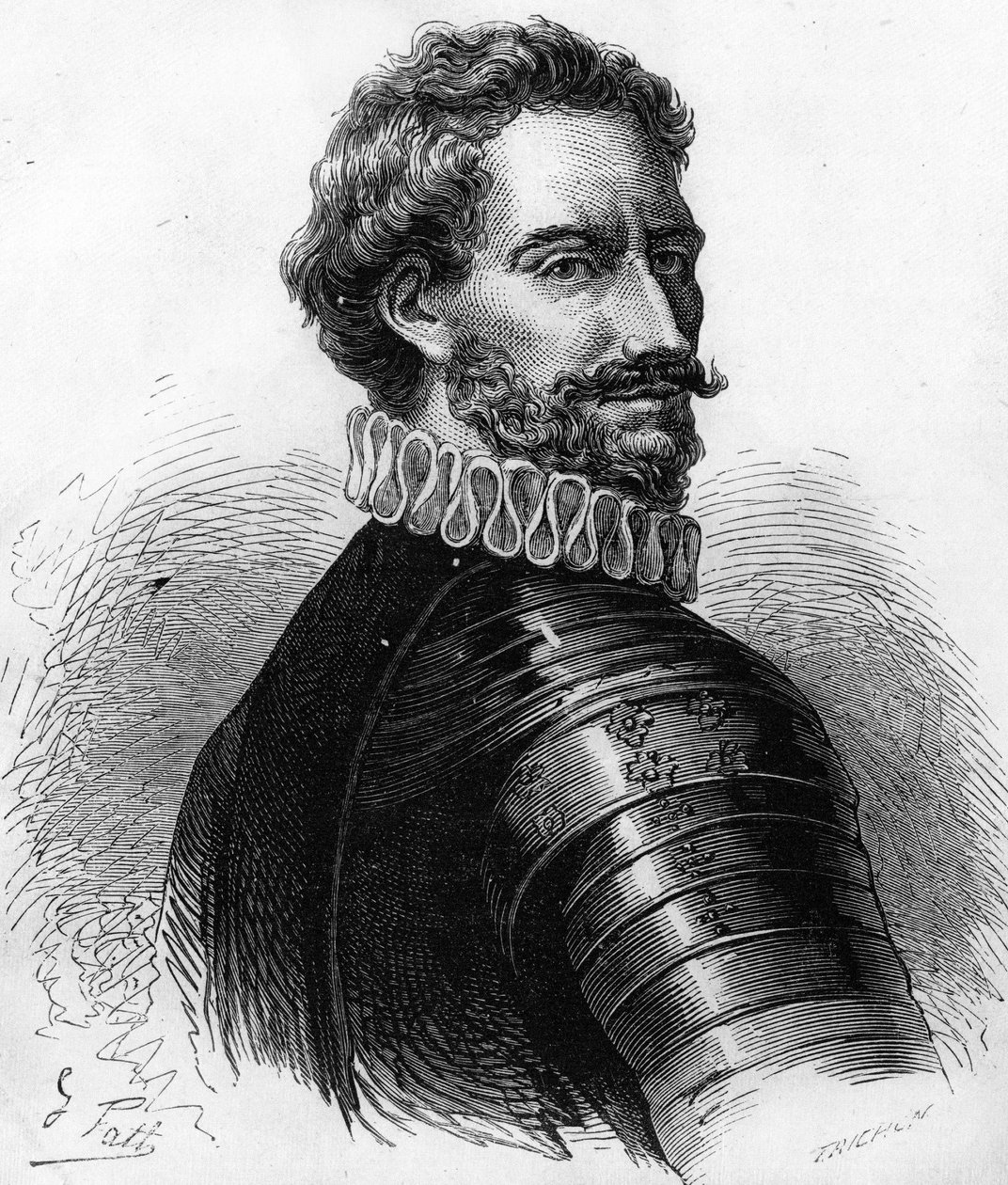 Charles de Montpensier (1490-1527), hertug av Bourbon og Connetable av Frankrike. Gravering fra 1800-tallet. av Unknown artist