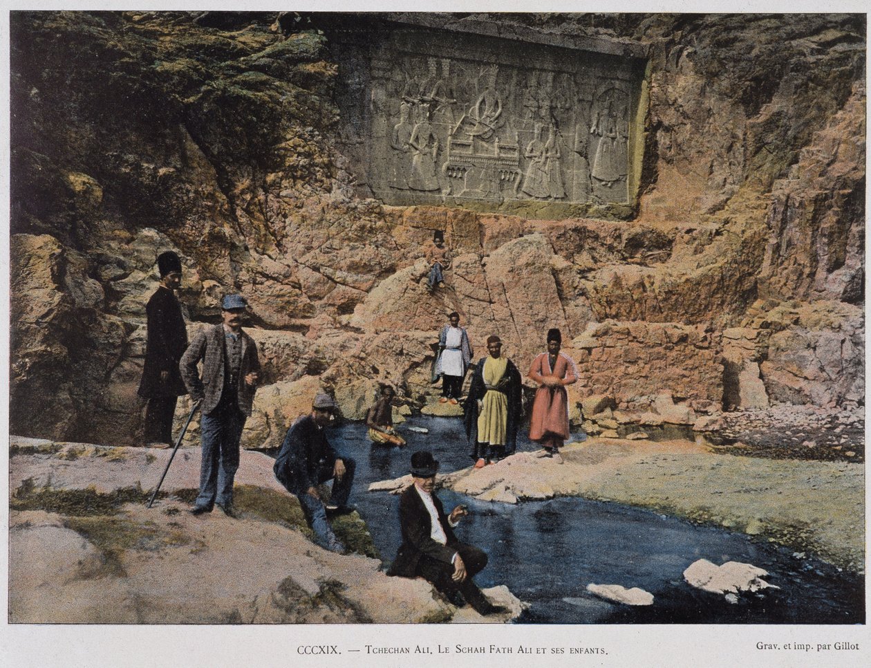 Chechan Alia, Shah Fath Ali og barna hans besøker et egyptisk monument av Unknown artist