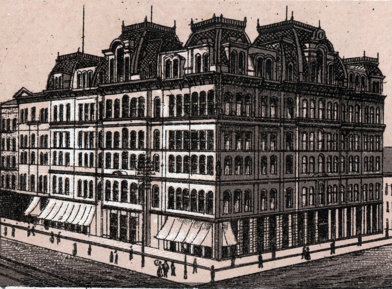 Chicago, USA: utsikt over Field, Leiter & Co. (Field, Leiter & Co. varehus). i "" Verden illustrerer 168 visninger"" Ingen dato (slutten av 1800-tallet) av Unknown artist