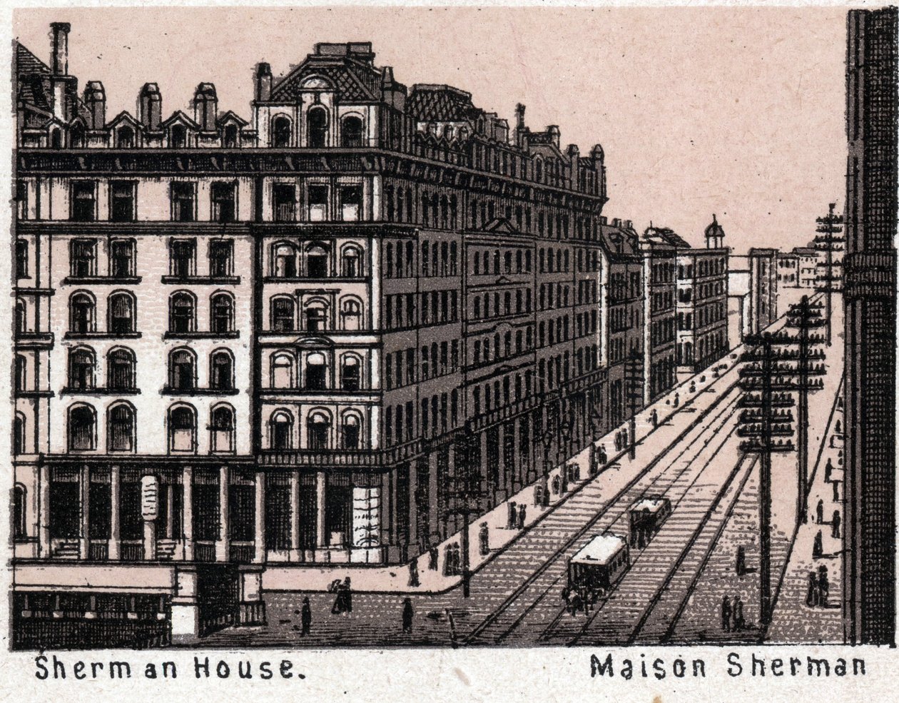Chicago, United States: view of Sherman House. in “” The world illustrates 168 views”” Undated (late 19th century) av Unknown artist