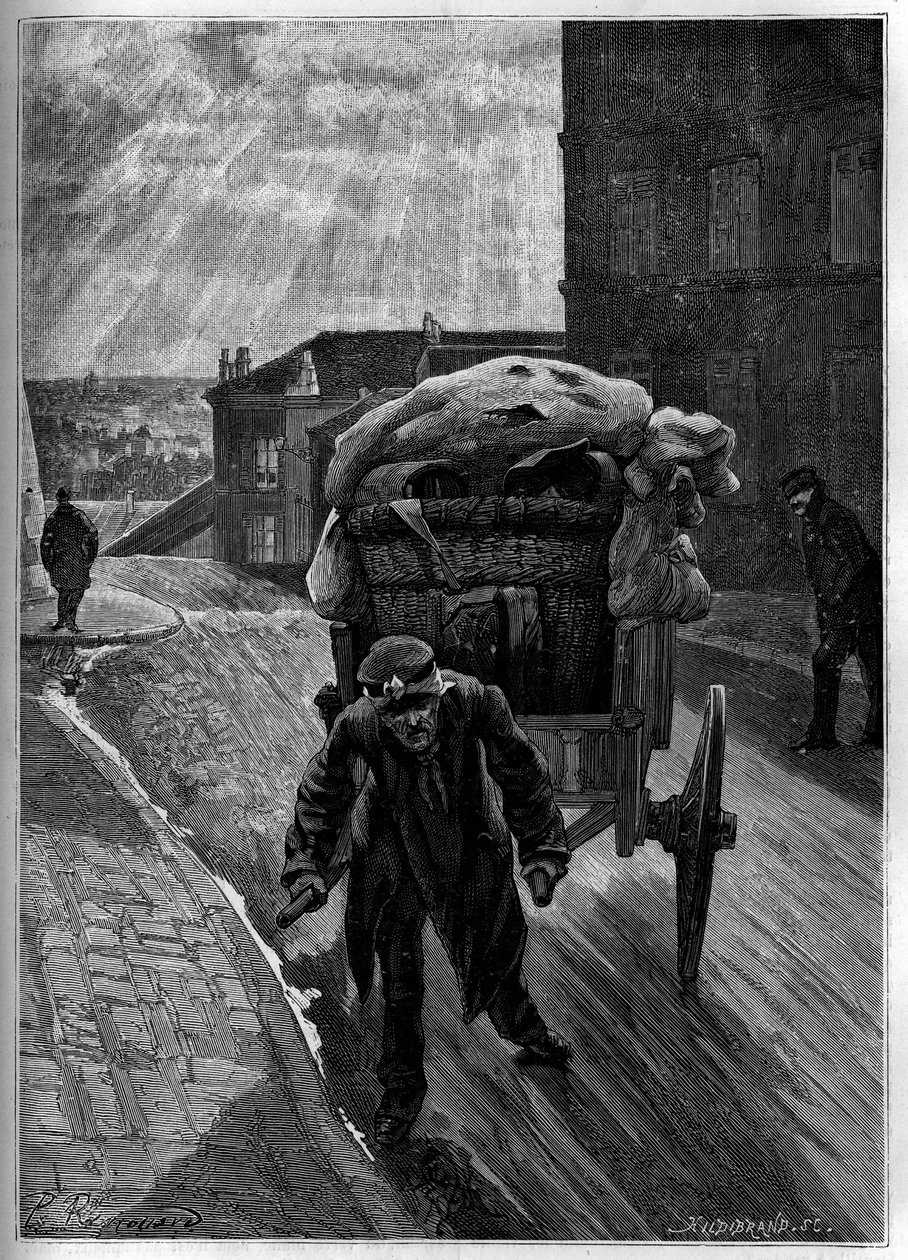 Chifonniers: a dog dog, by nature. Engraving in “Le journal de la jeunesse”” av Unknown artist