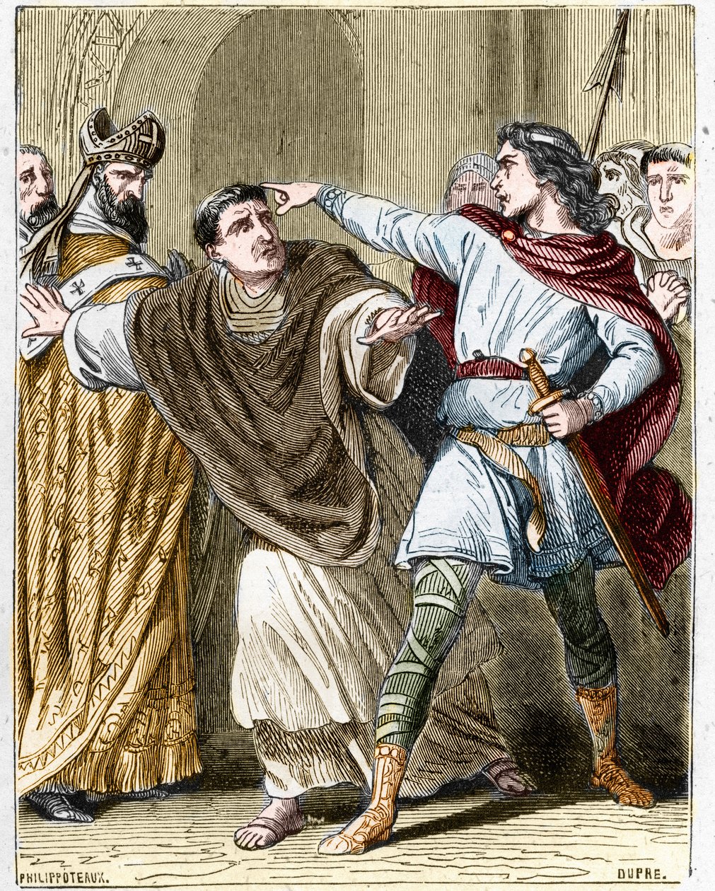 Childeric II, kongen av francene fra 670 til 673 fikk festen Saint Leger (616-675) innelåst i klosteret Luxeuil. av Unknown artist