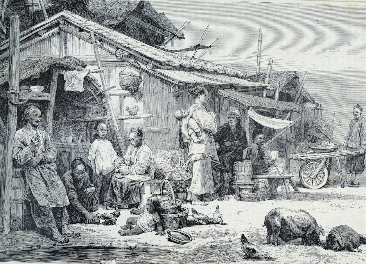 Kinesisk fiskerlandsby i California av Unknown artist