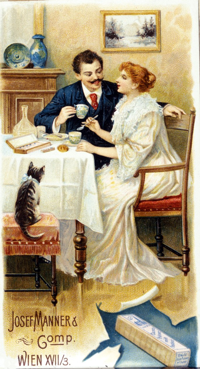 Sjokoladeannonse “” Josef Manner & Gomp, Wien””. av Unknown artist