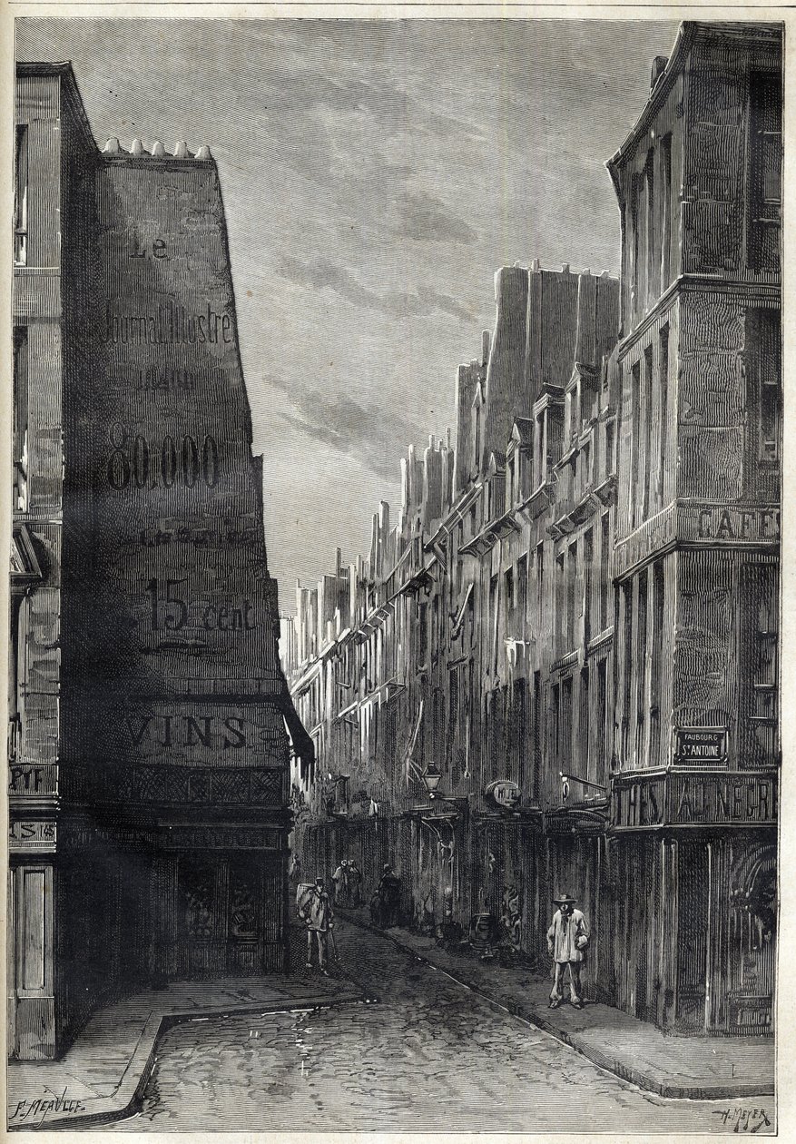 Koleraepidemi i Paris - Epidemia de Cholera i Paris - rue sainte Marguerite - gravering i "Le journal illustrious"" av 1884 av Unknown artist