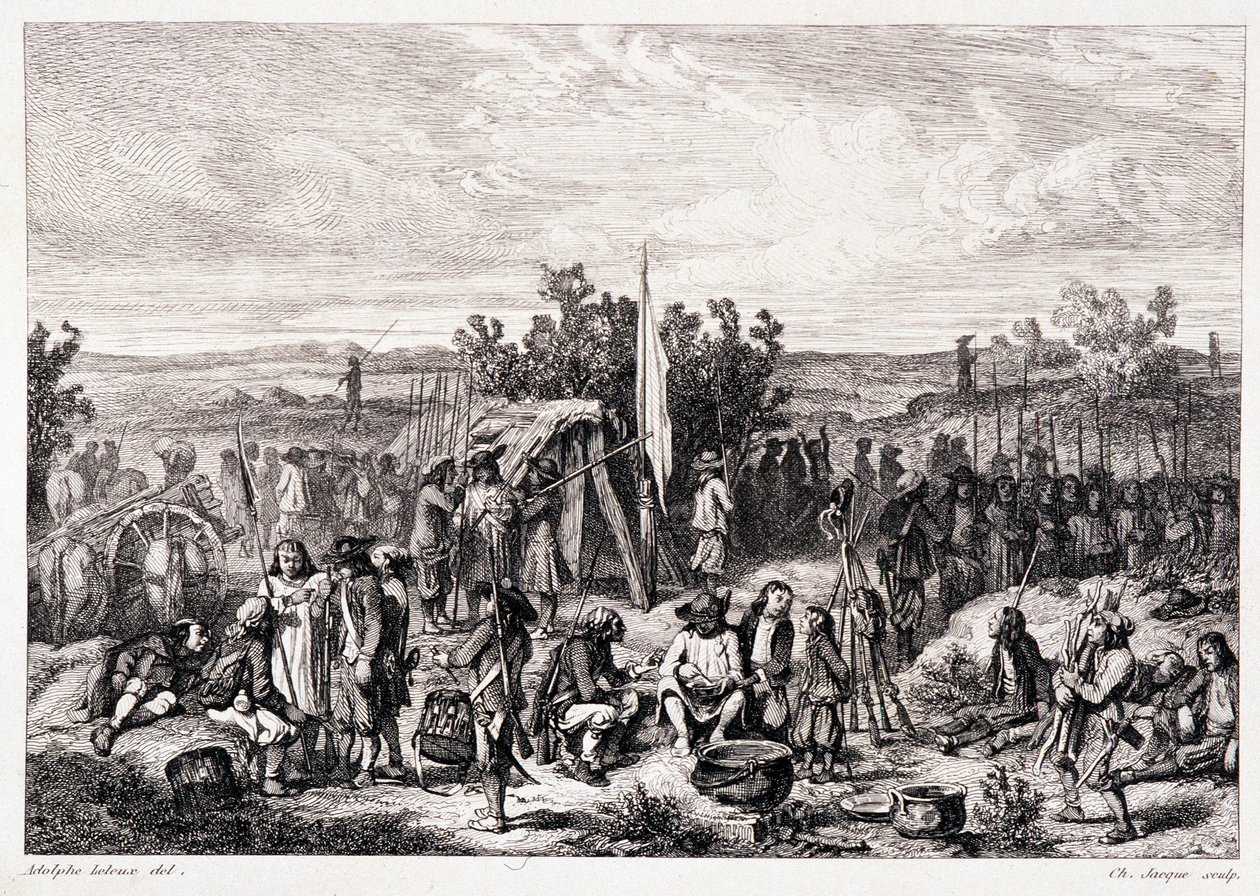 Chouans ved bivuakken - i "" Ancient and Modern Brittany"" av Pitre-Chevalier, redigert av W. Coquebert av Unknown artist