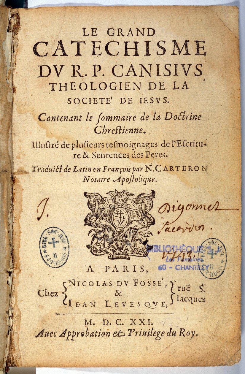 Kristen religion: Tittelsiden til den store katekismus. Verk av Pierre Canisius (1600-tallet) av Unknown artist