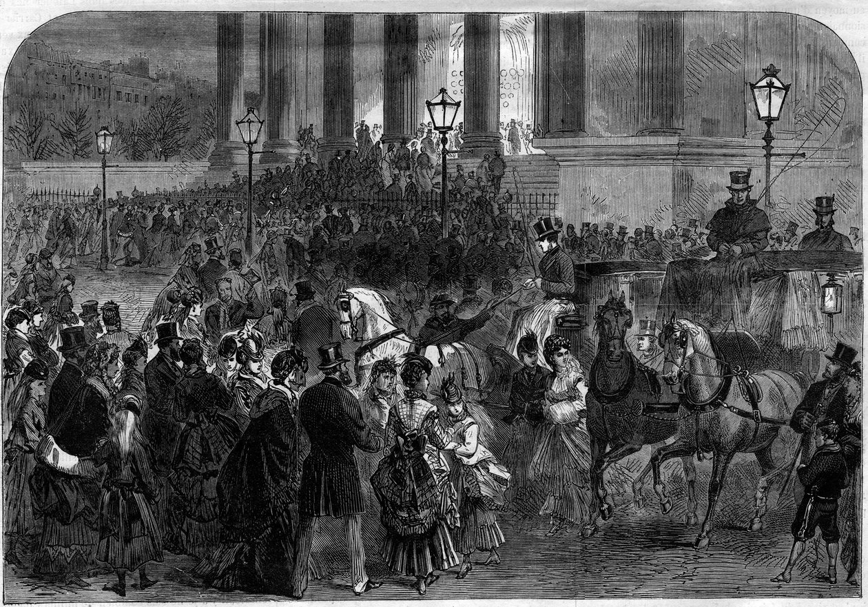 Julemesse ved midnatt i Madeleine-kirken i Paris i 1873. av Unknown artist