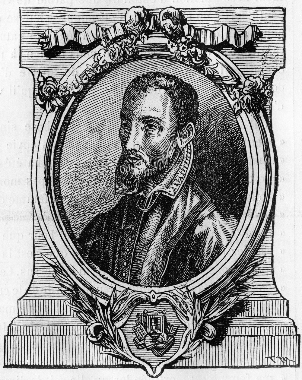 Christophe Plantin. 1514-1589. Antwerp printer of French origin. 19th century engraving. av Unknown artist
