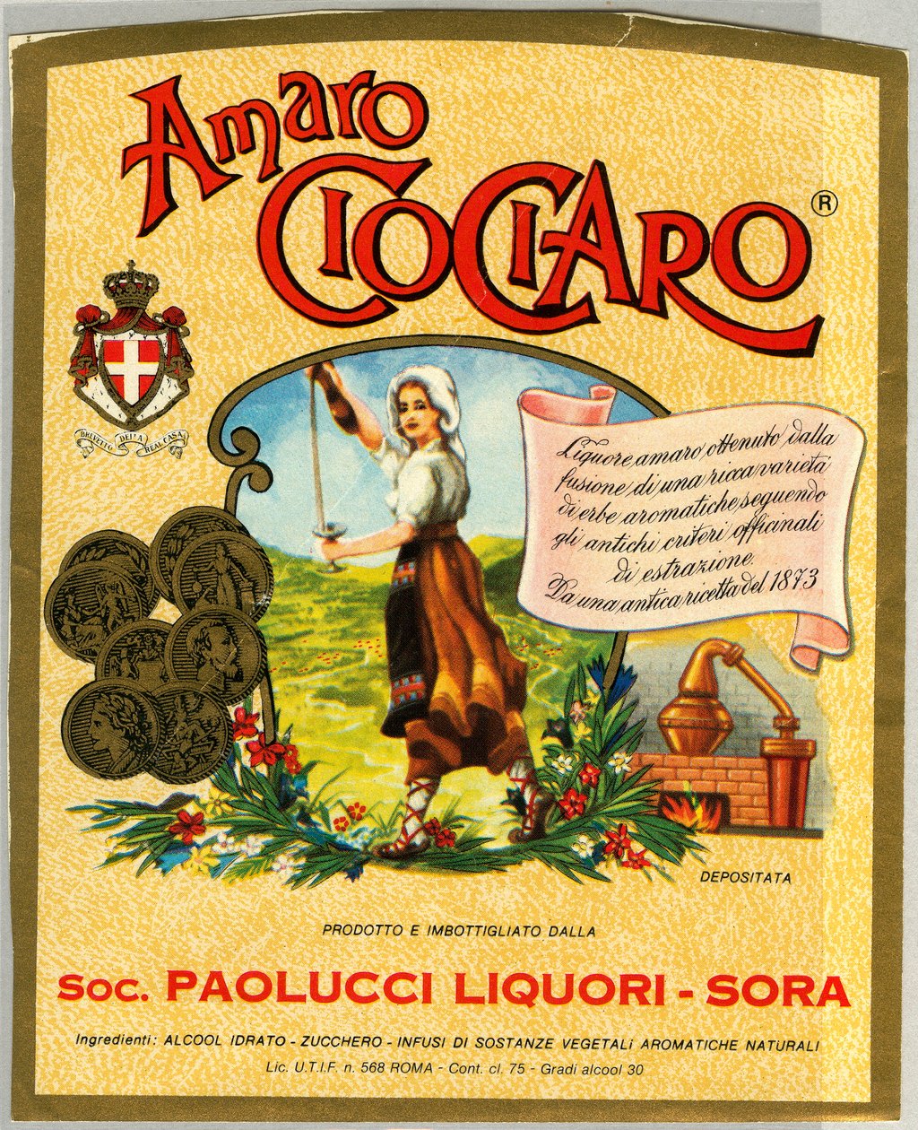 Ciociaro amaro alkoholreklame (kromolitografi, slutten av 1800-tallet) av Unknown artist