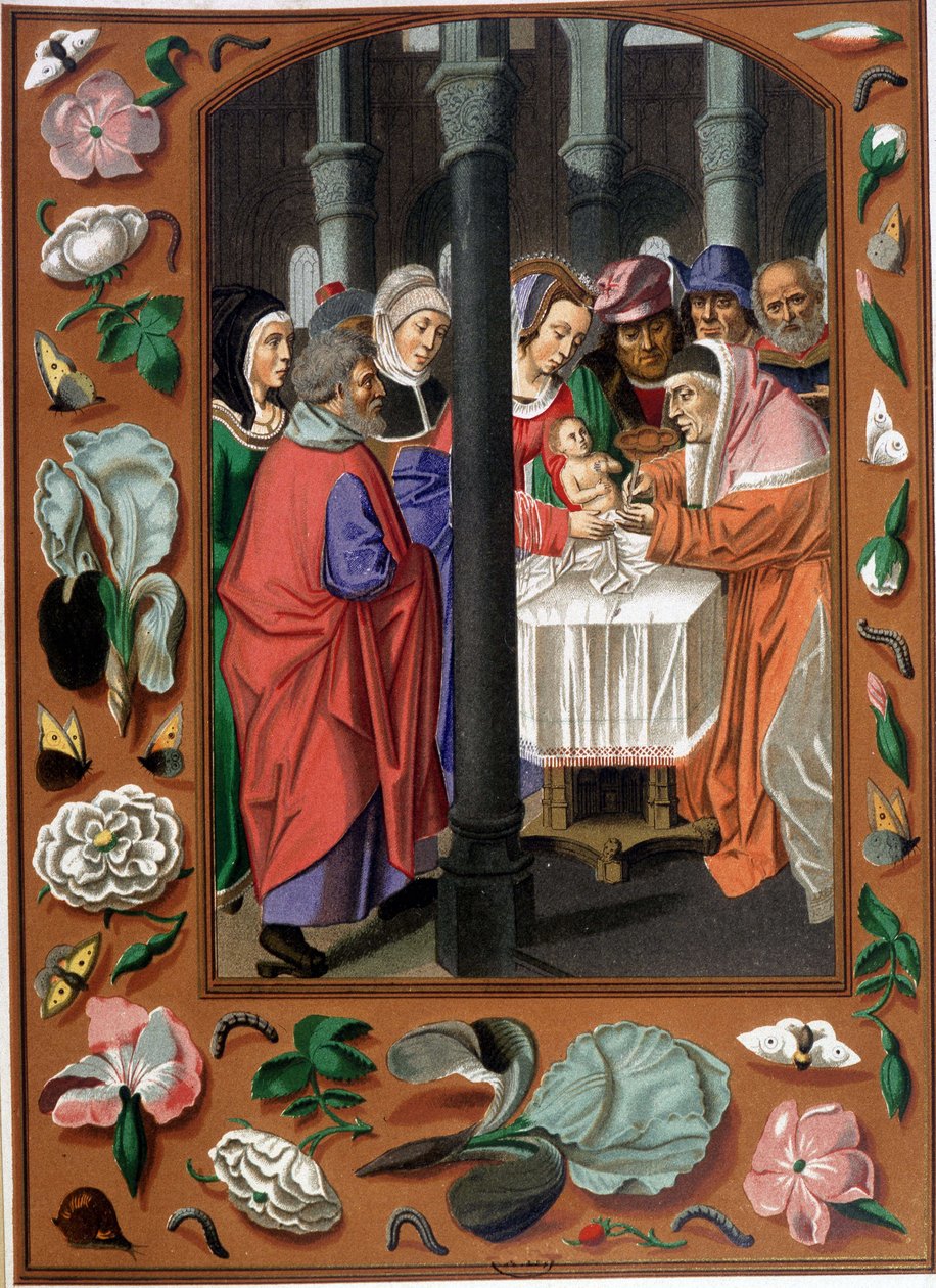 Omskjæring av Kristus, etter flamsk belysning rundt 1500 av Unknown artist