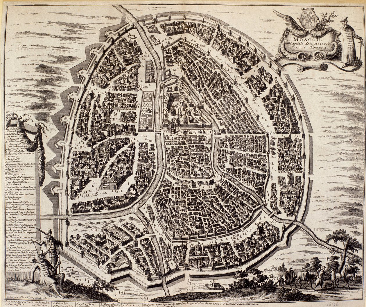 Bykart over Moskva på 1600-tallet. av Unknown artist