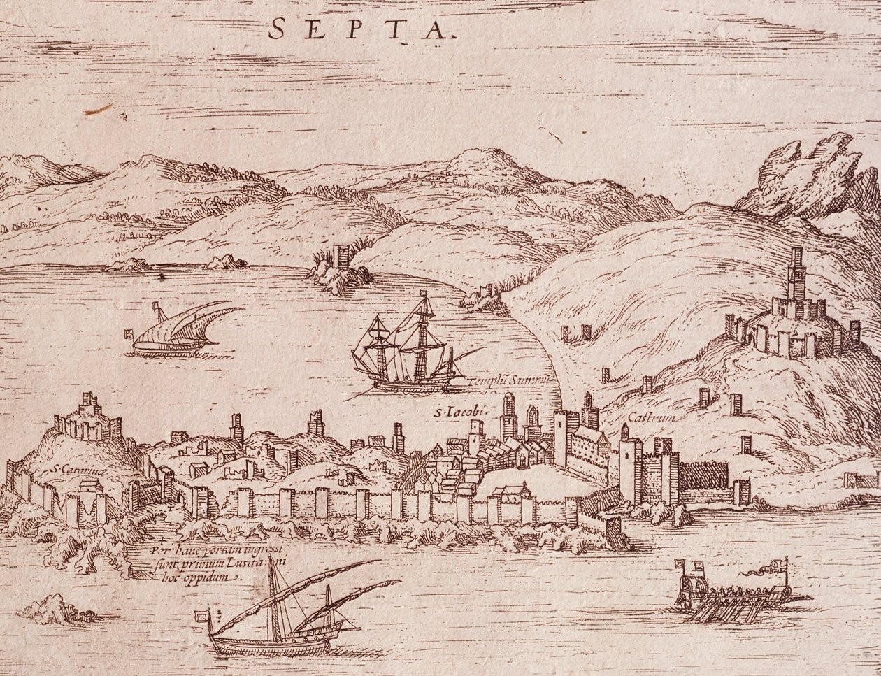 Byen Septa (Ceuta) tidlig på 1600-tallet, gravering, Marokko av Unknown artist