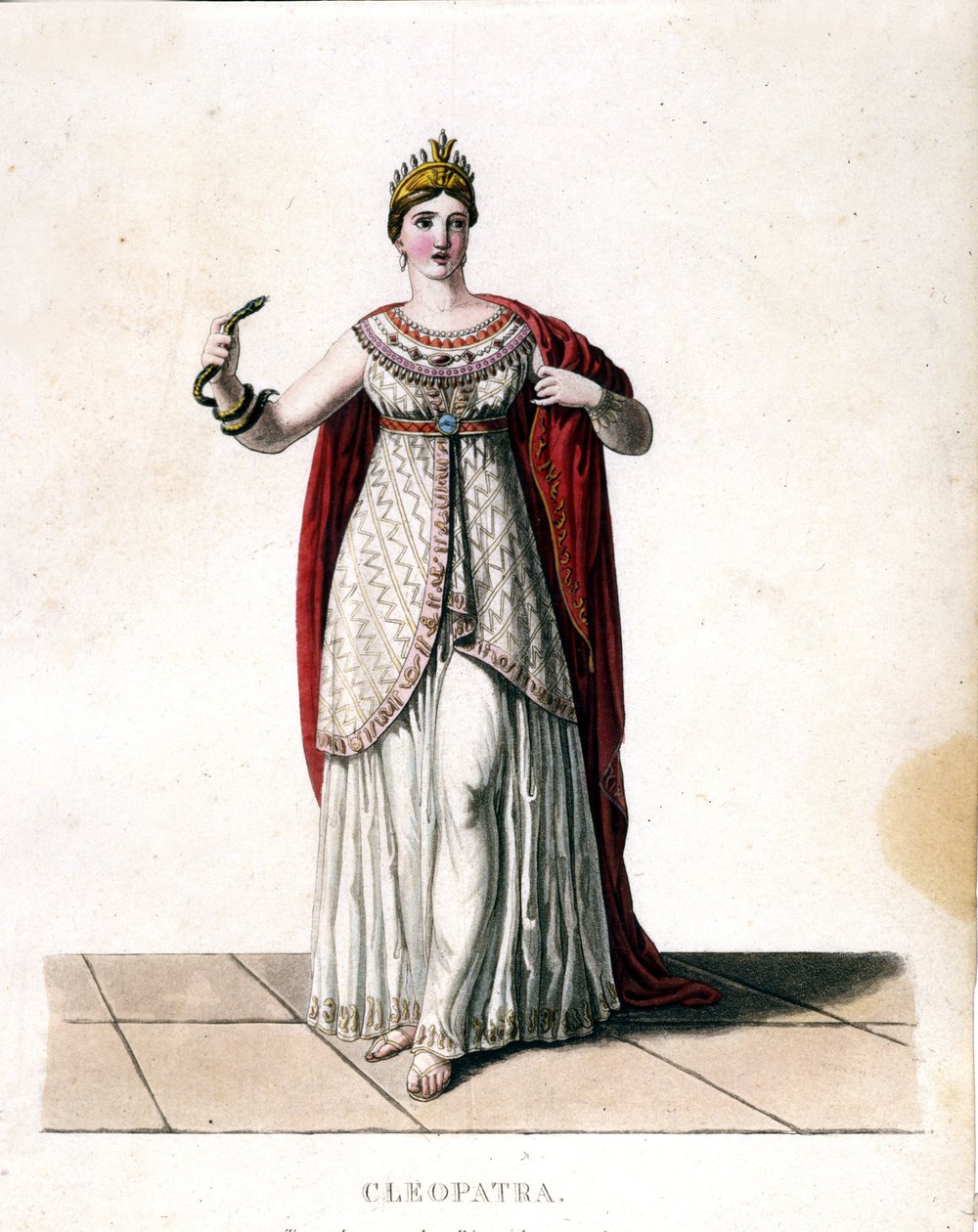 Cleopatra (-69 - -30) med en slange. av Unknown artist
