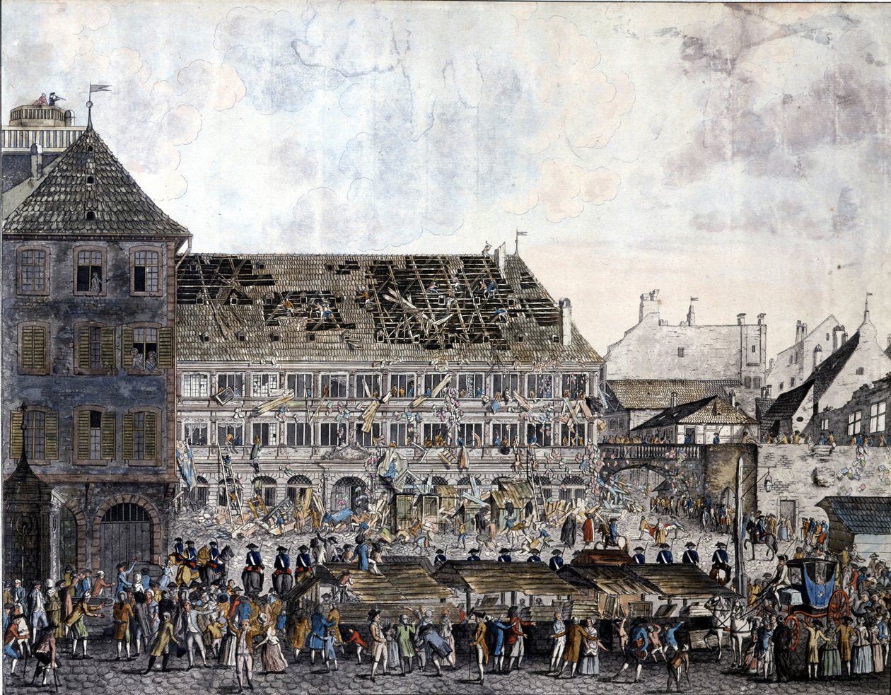 Klatring og plyndring av byhuset (rådhuset) i Strasbourg, 21. juli 1789. av Unknown artist