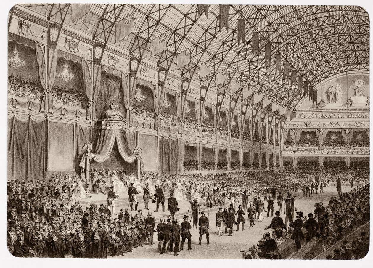 Cloture of the Universal Exposition - Utdeling av priser på Palais de l'Industrie (15. november av Unknown artist