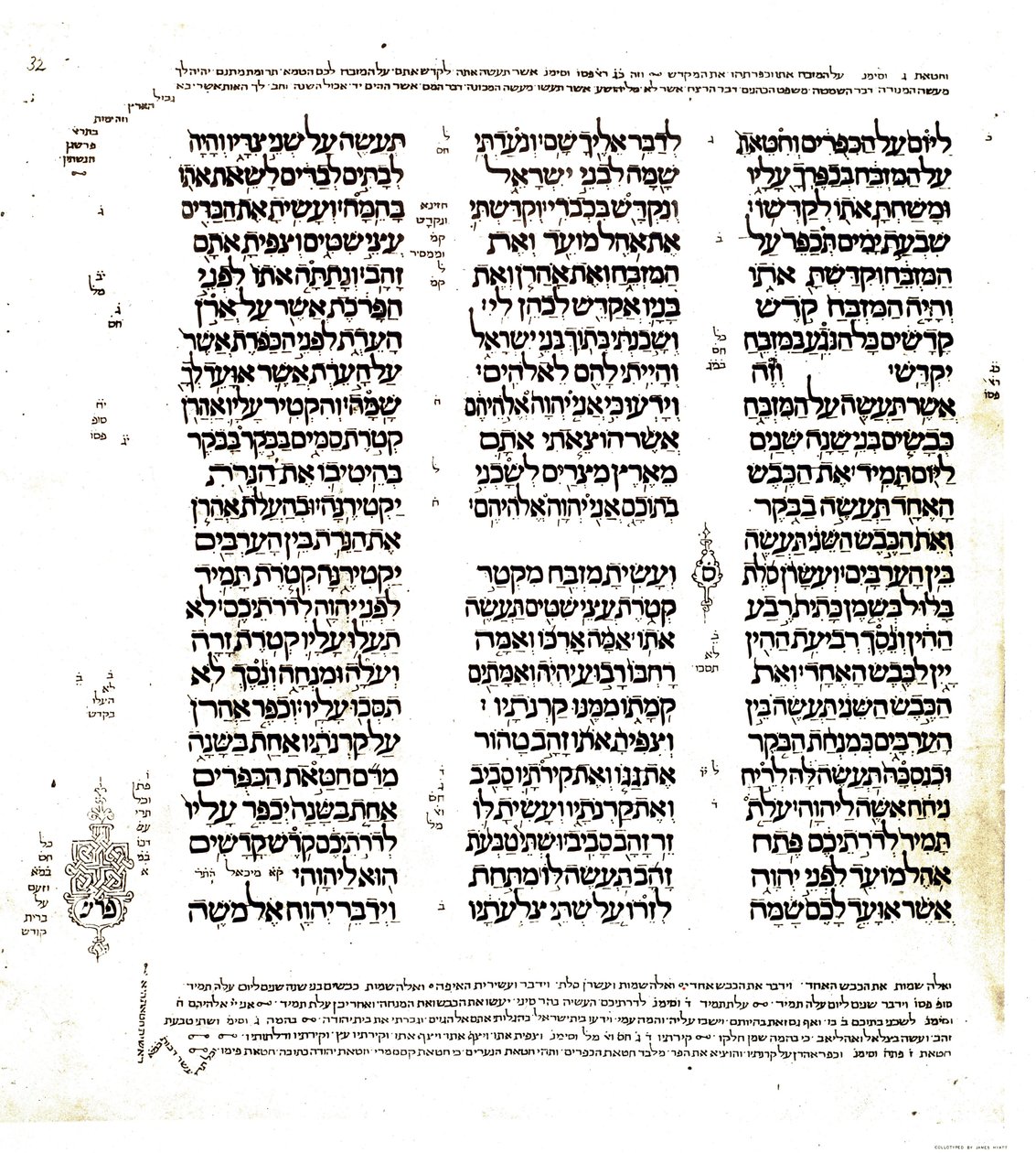 Codex of the Earl of Leicester: side i boken Exodus redige på hebraisk av Unknown artist