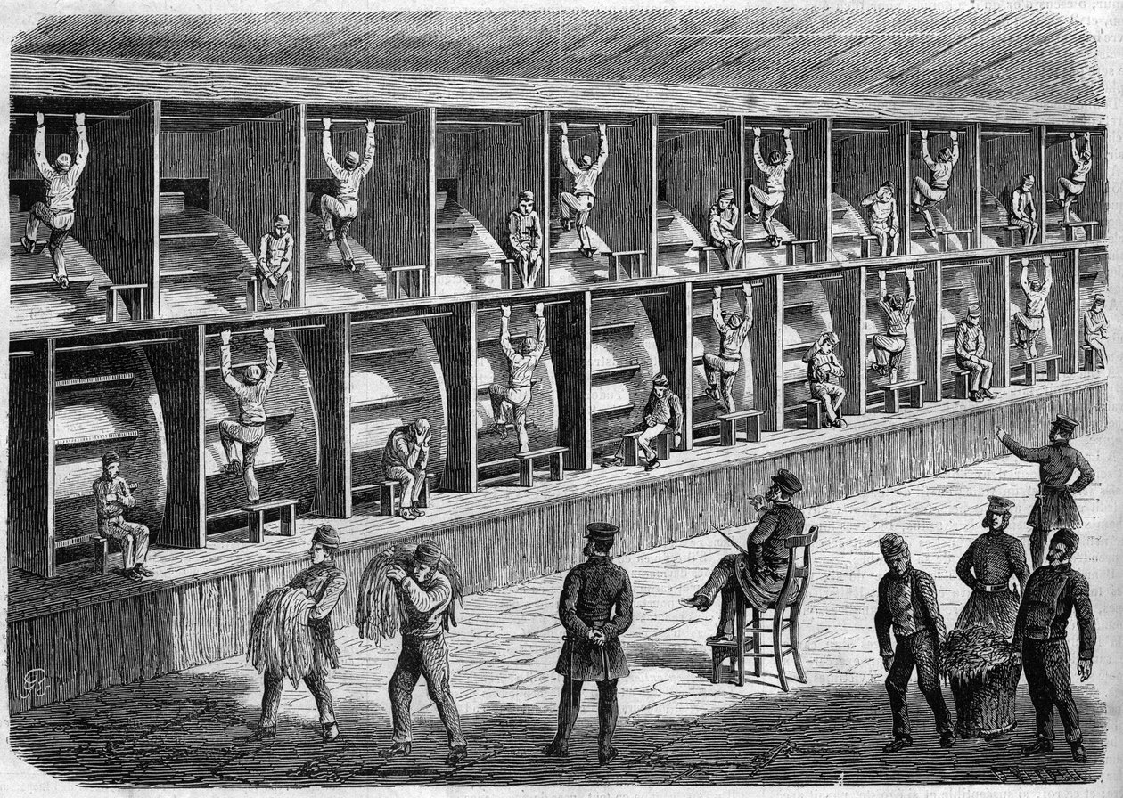 Coldbath Fields Prison - House of Correction i London - tredemøllen - Coldbath Fields - London Gravering 1868 av Unknown artist