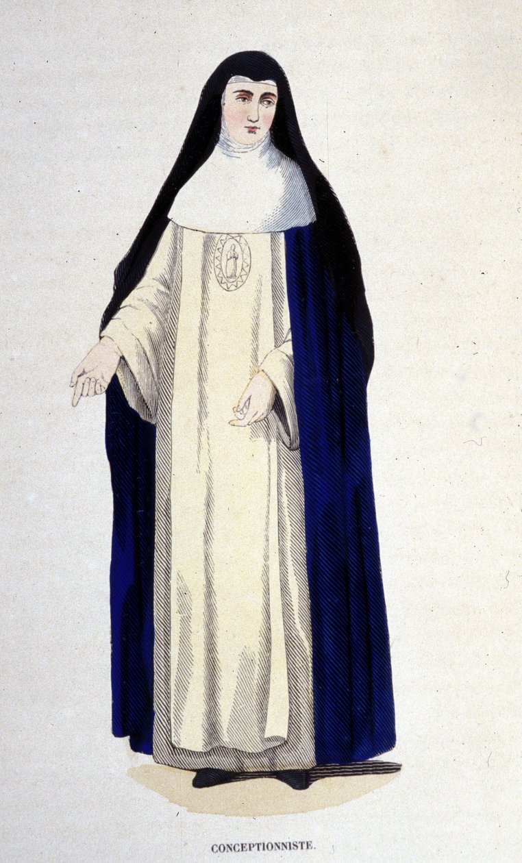 Conceptionist, gravering fra et album på religiøse ordre, Paris av Unknown artist