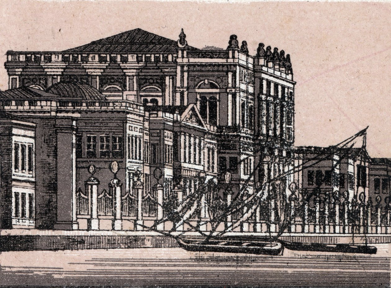 Konstantinopel, Tyrkia: utsikt over keiserpalasset ved Dolma Bagusche (keiserpalasset). i "" Verden illustrerer 168 visninger"" Udatert (slutten av 1800-tallet) av Unknown artist